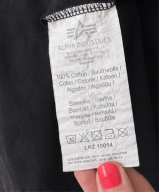 Camiseta Alpha Industries Negra Talla L