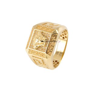 sello oro 18k con piedra con circonita