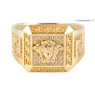 sello oro 18k con piedra con circonita