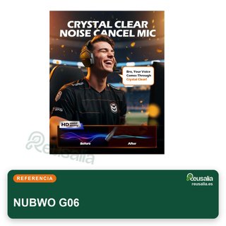 NUBWO G06 cascos gaming inalámbricos sonido