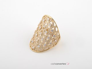 anillo oro 18k con piedra con circonita