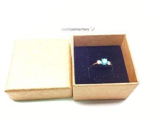 anillo oro 18k con piedra con circonita,topacio t. 16 (17,84 mm)