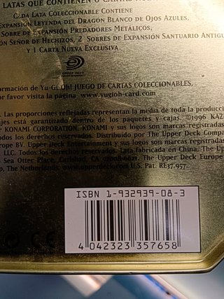 Cartas, caja de cartas metálica, coleccionable, YU-GI-OH! konami, lata coleccionable