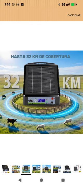 Pastor Eléctrico Solar 32km Batería Litio