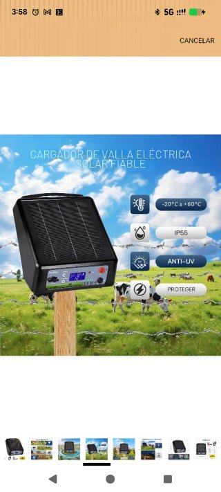 Pastor Eléctrico Solar 32km Batería Litio