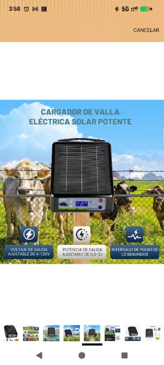 Pastor Eléctrico Solar 32km Batería Litio