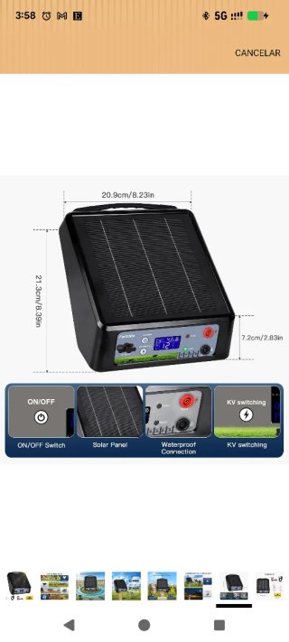 Pastor Eléctrico Solar 32km Batería Litio
