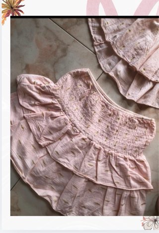 Conjunto Top y Falda Rosa Estampado