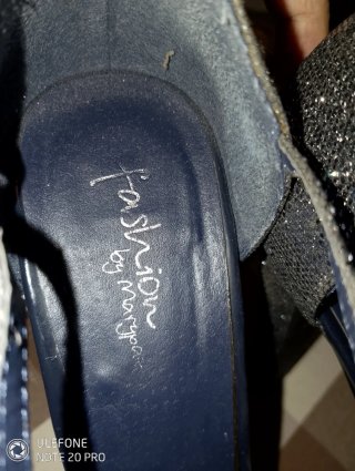 Sandalias de fiesta azul y plateadas