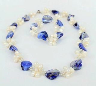 Set gargantilla y pulsera madreperlas y perlas rio