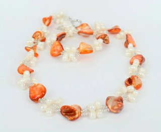 Set gargantilla y pulsera madreperlas y perlas rio