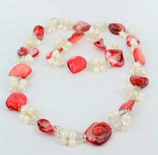 Set gargantilla y pulsera madreperlas y perlas rio