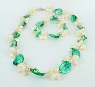 Set gargantilla y pulsera madreperlas y perlas rio