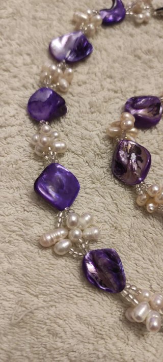 Set gargantilla y pulsera madreperlas y perlas rio