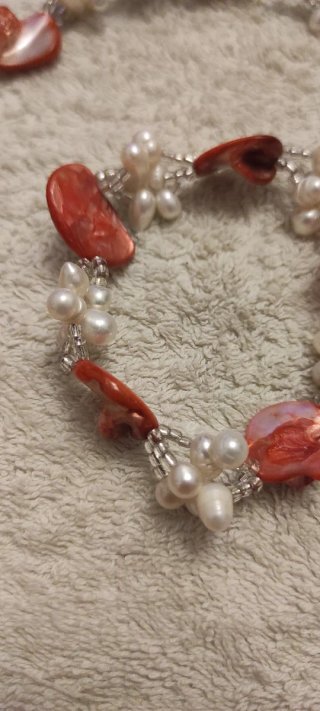 Set gargantilla y pulsera madreperlas y perlas rio