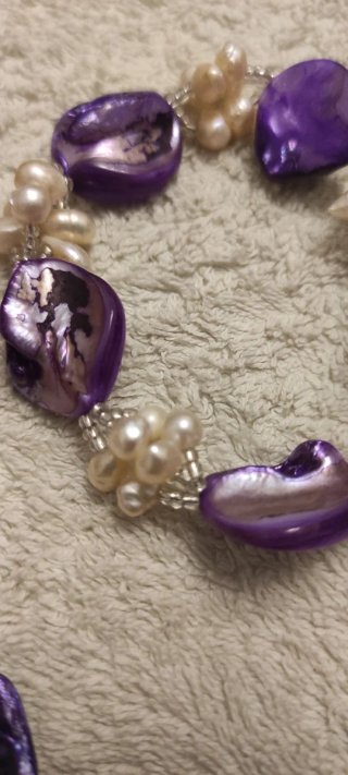 Set gargantilla y pulsera madreperlas y perlas rio