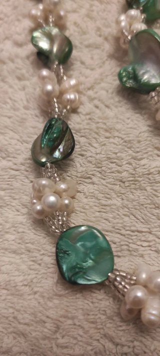 Set gargantilla y pulsera madreperlas y perlas rio