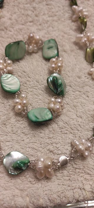 Set gargantilla y pulsera madreperlas y perlas rio