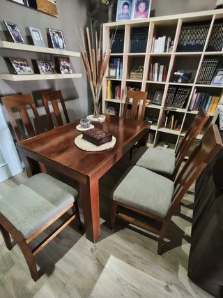 Mesa y 6 Sillas Comedor Madera