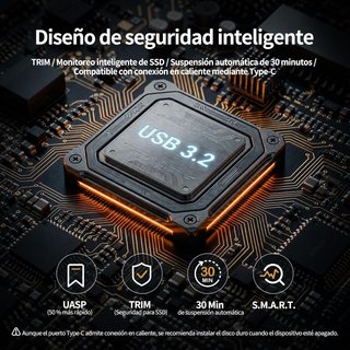 ALXUM Adaptador 3‑en‑1 NVMe 2 SATA USB‑C 10Gbps