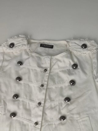 Chaqueta militar Twinset Simona Barbieri blanca