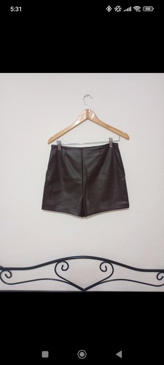 Falda pantalón efecto piel