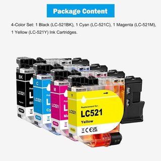 TONTINTA LC521 pack 4 Brother DCP-J1260W BCMY