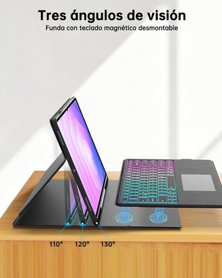 VANKEYPAD Funda Teclado RGB Ñ Trackpad Galaxy Tab