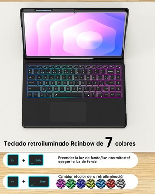 VANKEYPAD Funda Teclado RGB Ñ Trackpad Galaxy Tab