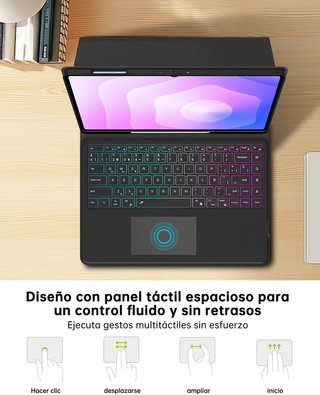 VANKEYPAD Funda Teclado RGB Ñ Trackpad Galaxy Tab