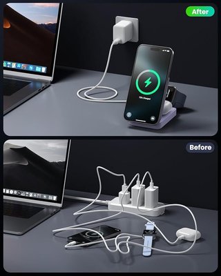 NKVND Estación de Carga inalámbrica 3 en 1 magSafe