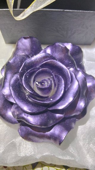 Candela Viola Metallizzata Glitter Nuova