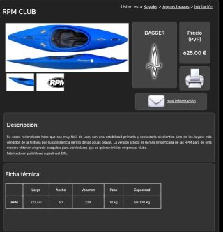 Kayak Dagger RPM Club Azul