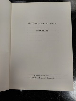 Matemáticas - Álgebra. Prácticas. Cristina Aybar