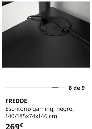 Escritorio gaming IKEA FREDDE negro