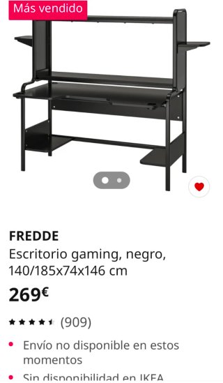Escritorio gaming IKEA FREDDE negro
