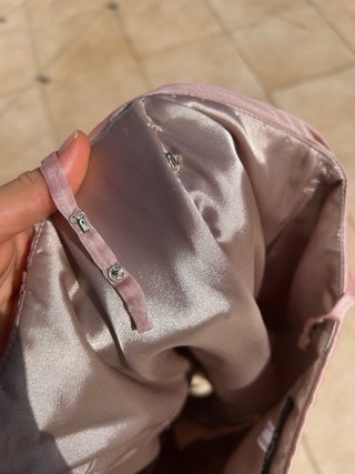 Mini abito rosa da cerimonia corpetto plissettato