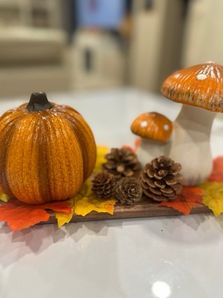 Centrotavola Decorazione Autunnale Zucca Funghi