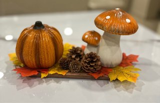 Centrotavola Decorazione Autunnale Zucca Funghi