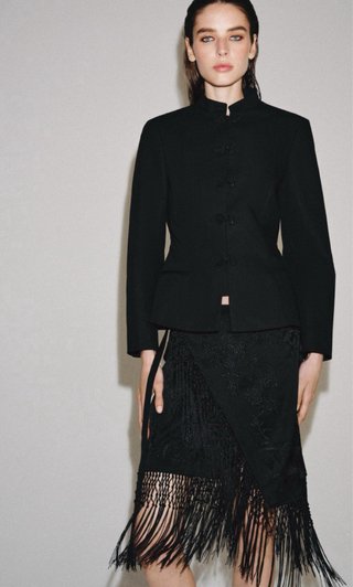 Falda Zara bordada con flecos Talla XL