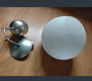 Lámpara bola grande Ikea cristal y metal