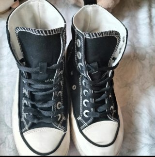 Zapatillas plataforma NYC negras y blancas