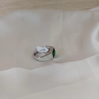 Anillo Sello Acero Inoxidable Esmeralda