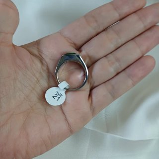 Anillo Sello Acero Inoxidable Esmeralda