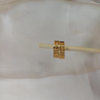 Pendientes Aro Greca Circonitas Chapado Oro 18k