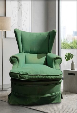 SILLÓN OREJERO VINTAGE VERDE