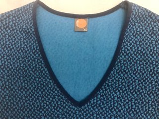 Vestido vintage V-neck estampado azul pin up retro