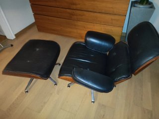 Butaca Estilo Eames Lounge Chair con Reposapiés