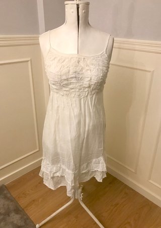Vestido blanco boho volantes talla única