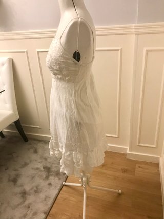 Vestido blanco boho volantes talla única